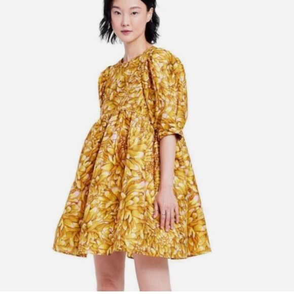 Kika Vargas x Target Gold Mini Babydoll Dress Size M - Picture 1 of 15